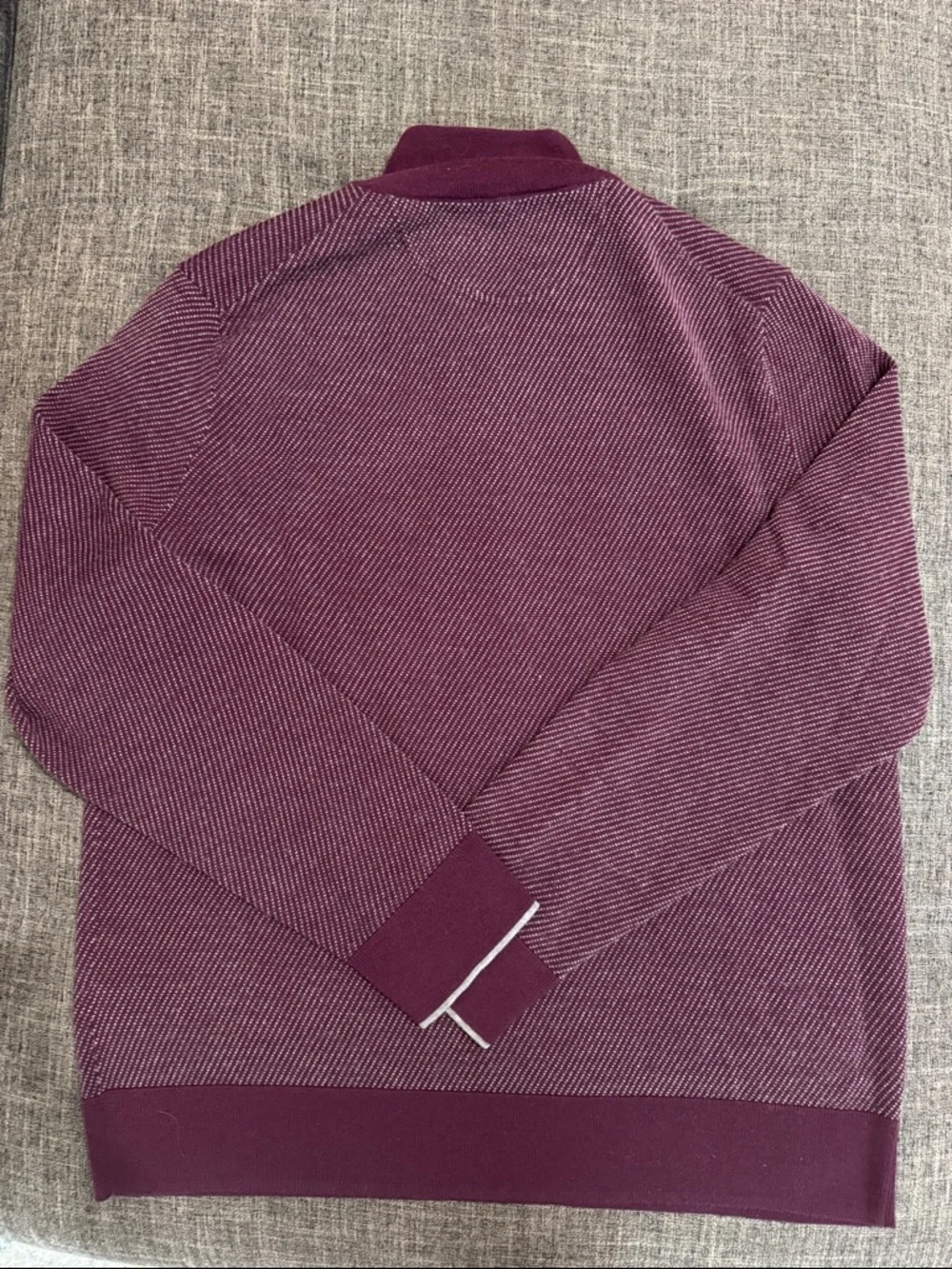 Brooks Brothers Extra Fine Merino Wool Quarter Zip Sweater Burgundy